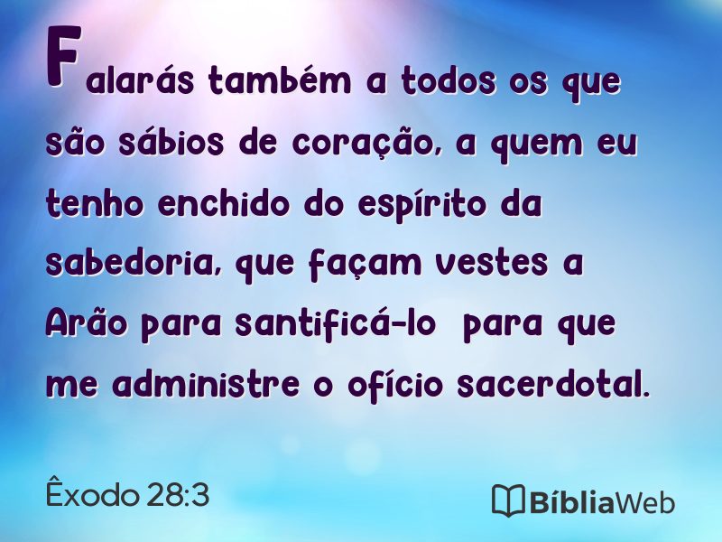 Êxodo 28:3 em imagem para compartilhar