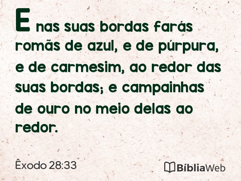 Êxodo 28:33 em imagem para compartilhar