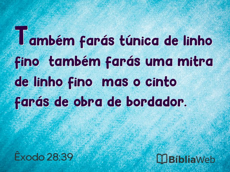 Êxodo 28:39 em imagem para compartilhar