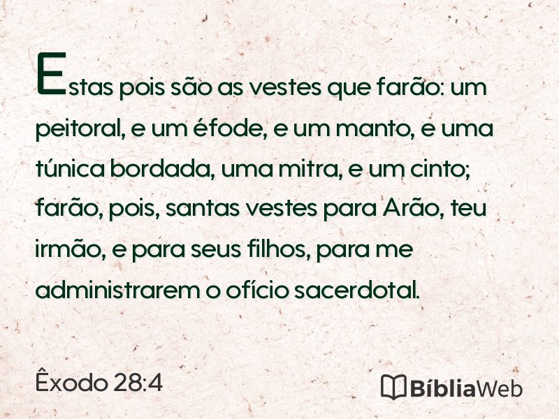 Êxodo 28:4 em imagem para compartilhar