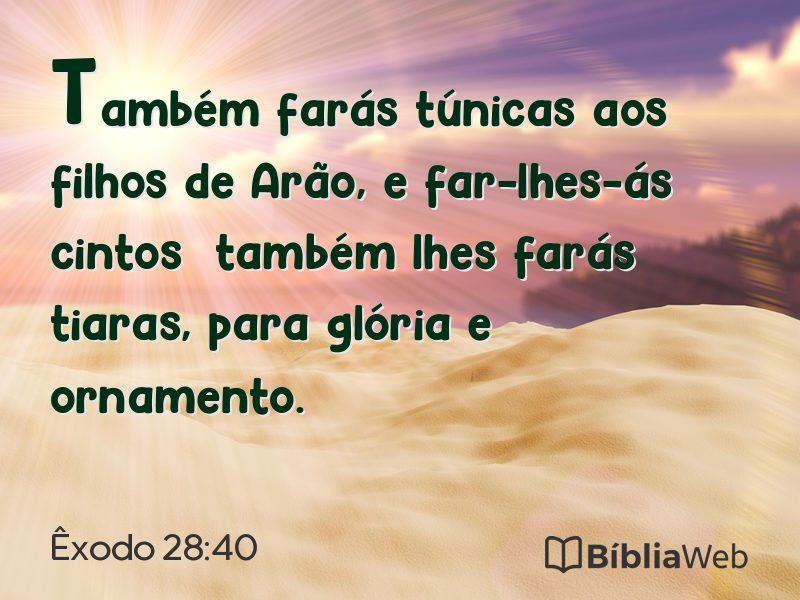 Êxodo 28:40 em imagem para compartilhar