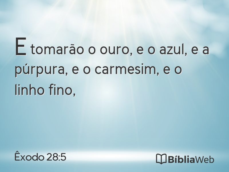 Êxodo 28:5 em imagem para compartilhar
