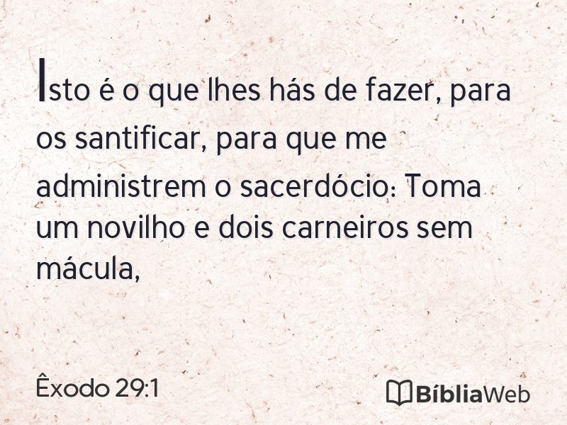 Êxodo 29:1 em imagem para compartilhar