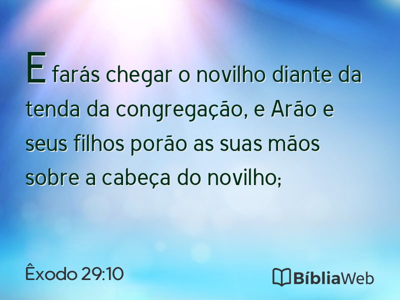 Êxodo 29:10 em imagem para compartilhar