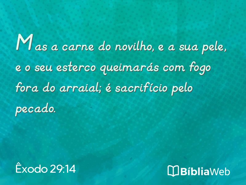 Êxodo 29:14 em imagem para compartilhar
