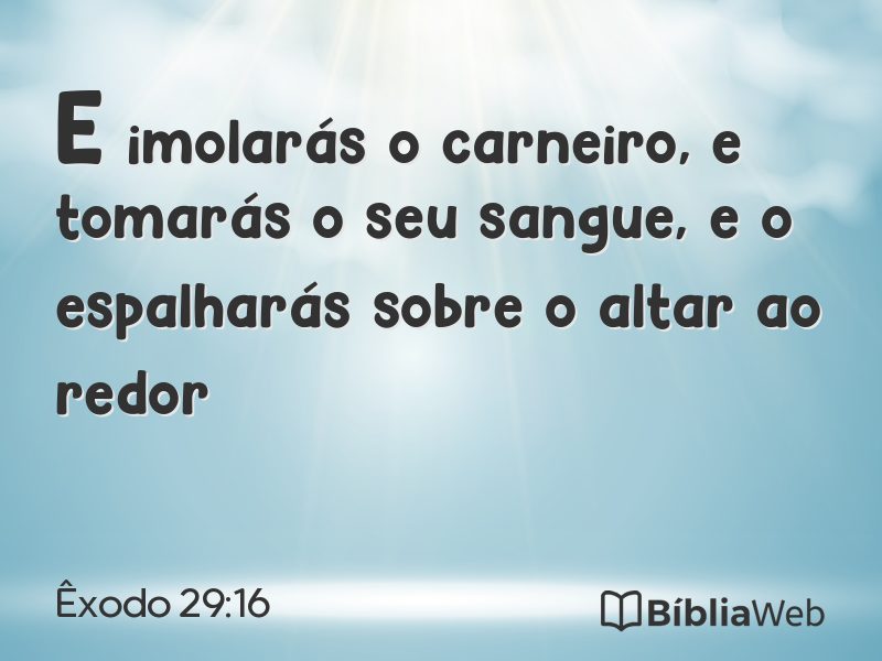 Êxodo 29:16 em imagem para compartilhar