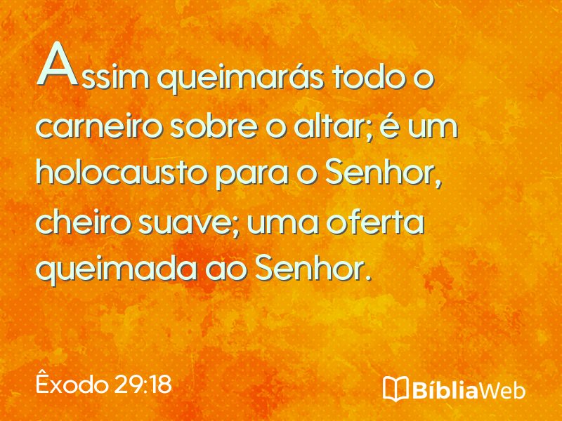 Êxodo 29:18 em imagem para compartilhar
