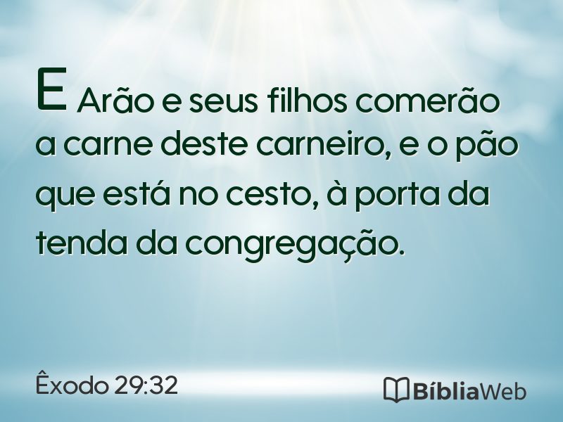Êxodo 29:32 em imagem para compartilhar