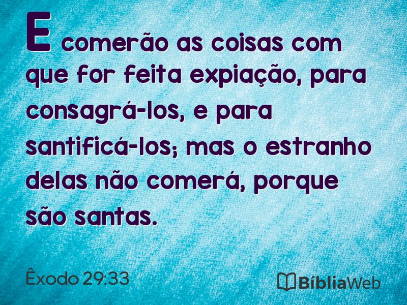 Êxodo 29:33 em imagem para compartilhar