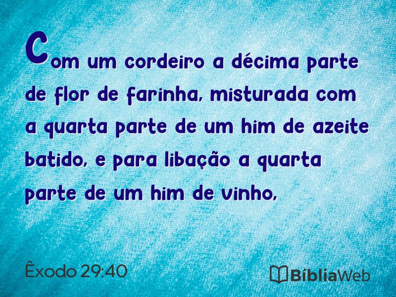 Êxodo 29:40 em imagem para compartilhar
