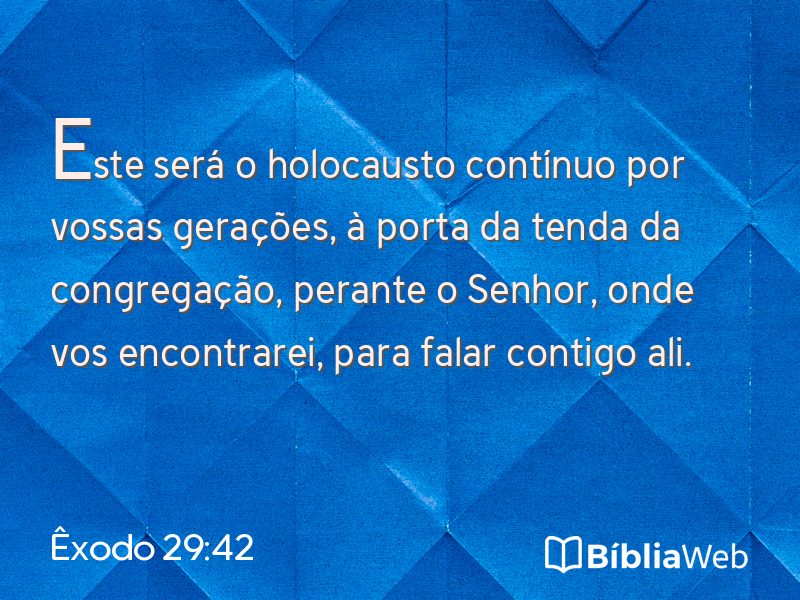 Êxodo 29:42 em imagem para compartilhar