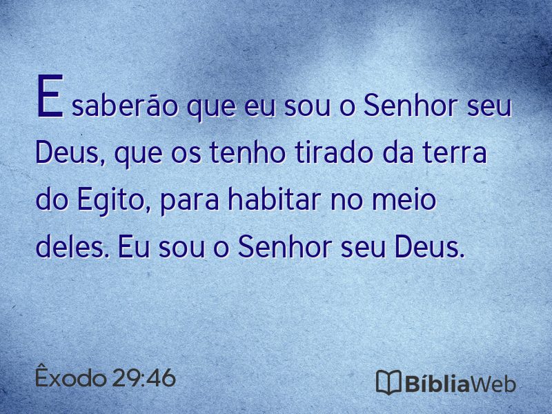 Êxodo 29:46 em imagem para compartilhar