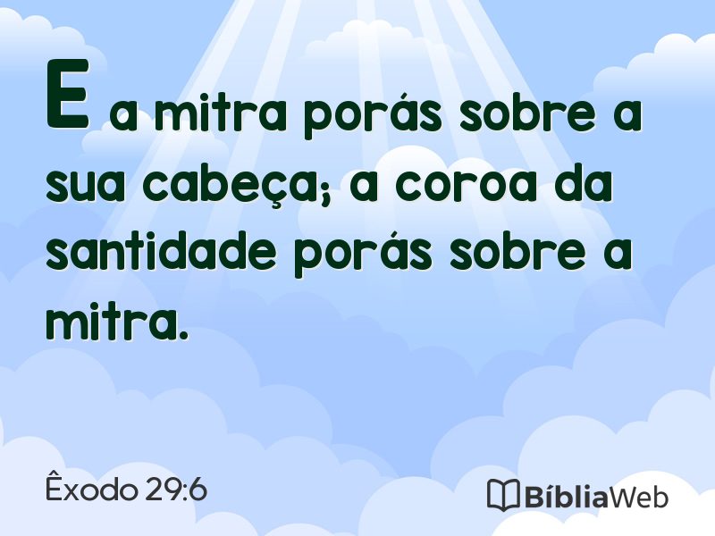 Êxodo 29:6 em imagem para compartilhar
