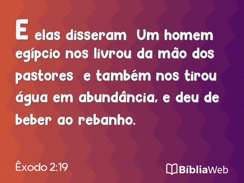 Êxodo 2:19 em imagem para compartilhar