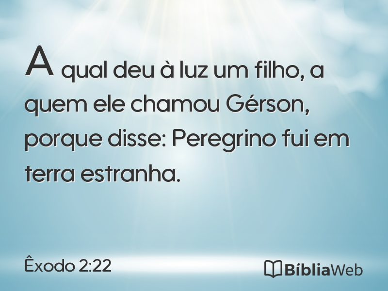 Êxodo 2:22 em imagem para compartilhar