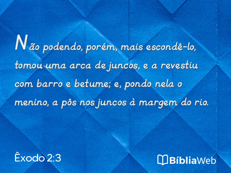 Êxodo 2:3 em imagem para compartilhar