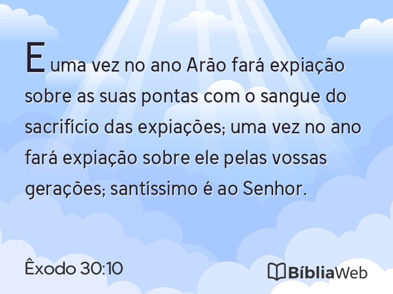 Êxodo 30:10 em imagem para compartilhar