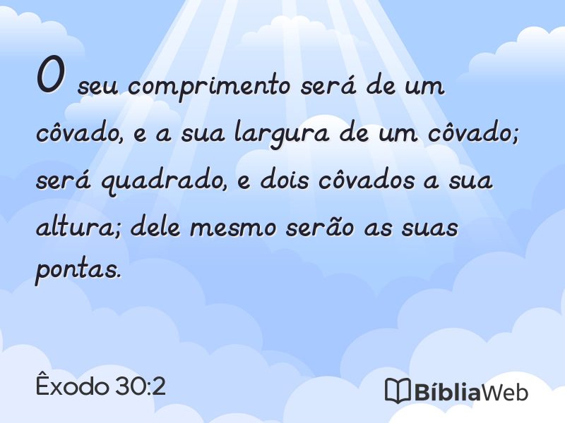 Êxodo 30:2 em imagem para compartilhar