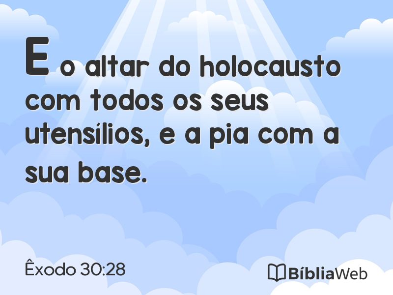 Êxodo 30:28 em imagem para compartilhar