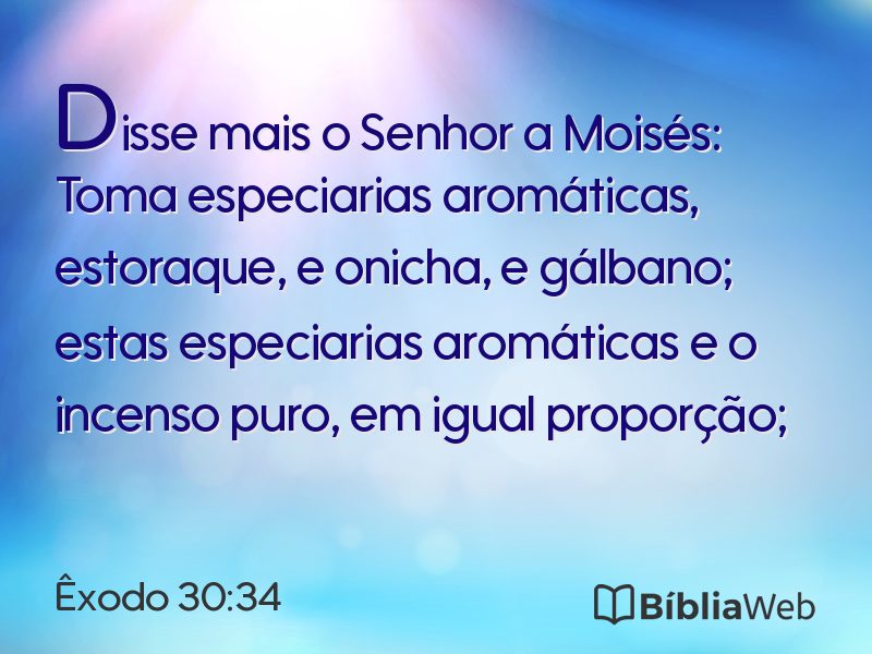 Êxodo 30:34 em imagem para compartilhar