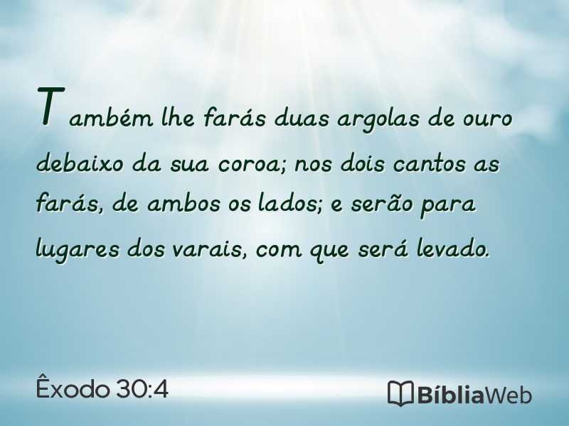 Êxodo 30:4 em imagem para compartilhar