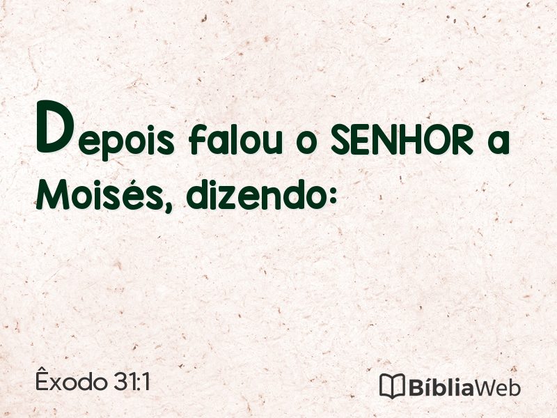 Êxodo 31:1 em imagem para compartilhar
