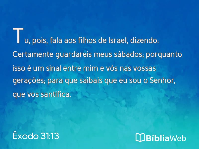 Êxodo 31:13 em imagem para compartilhar