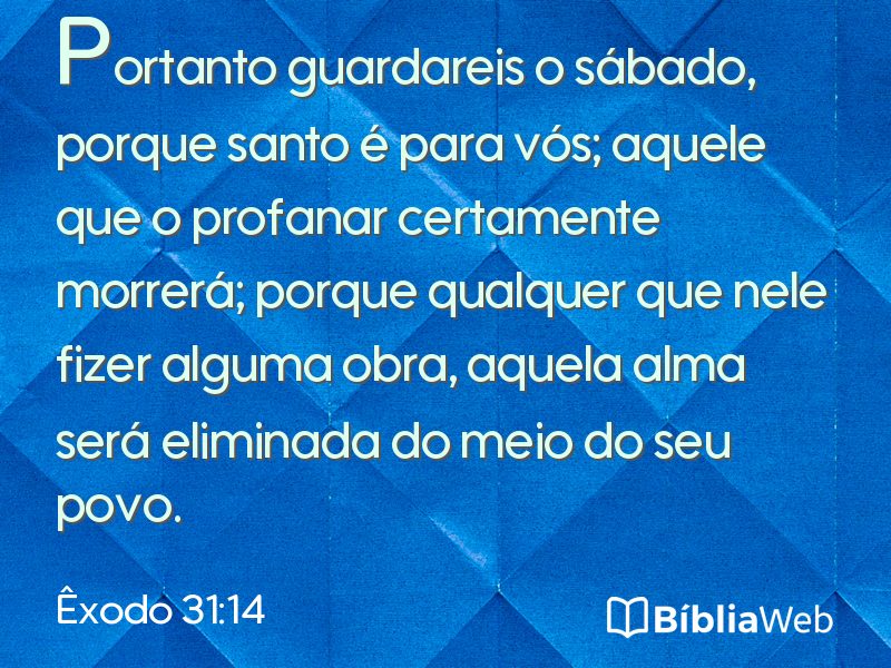 Êxodo 31:14 em imagem para compartilhar