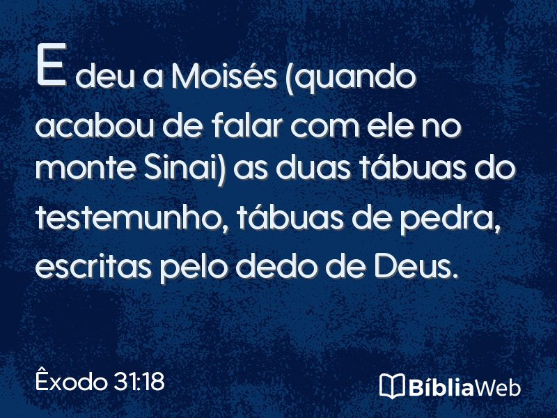 Êxodo 31:18 em imagem para compartilhar