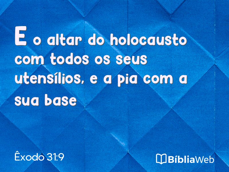 Êxodo 31:9 em imagem para compartilhar