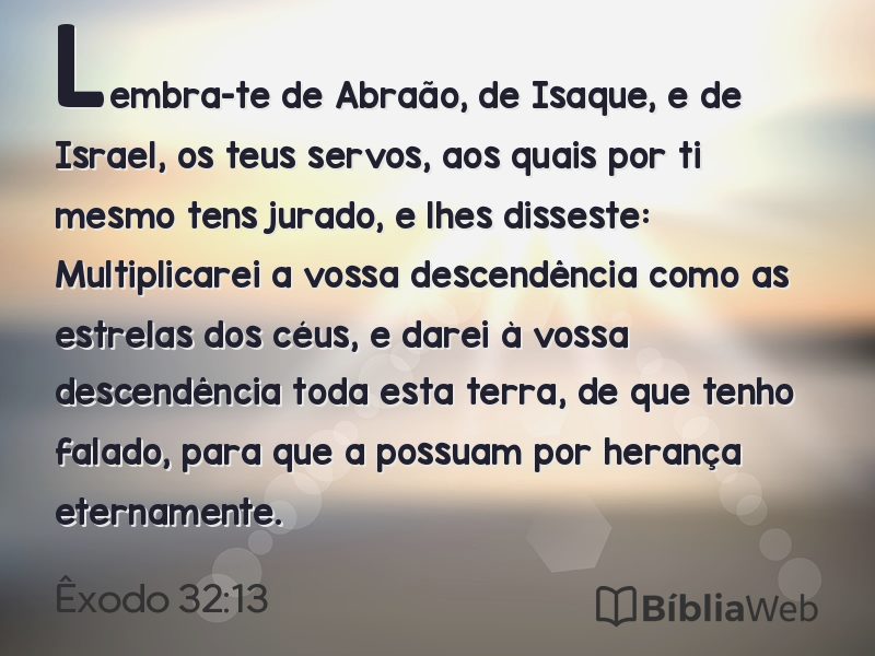 Êxodo 32:13 em imagem para compartilhar