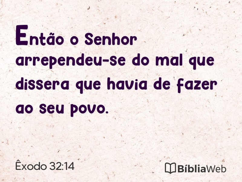 Êxodo 32:14 em imagem para compartilhar