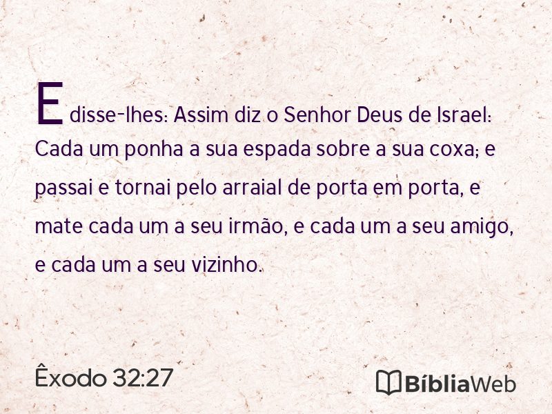Êxodo 32:27 em imagem para compartilhar