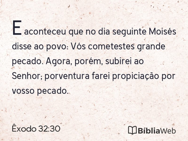 Êxodo 32:30 em imagem para compartilhar