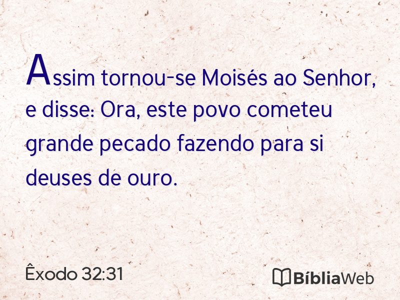 Êxodo 32:31 em imagem para compartilhar