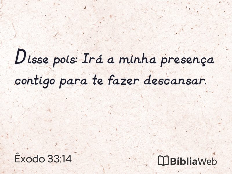 Êxodo 33:14 em imagem para compartilhar