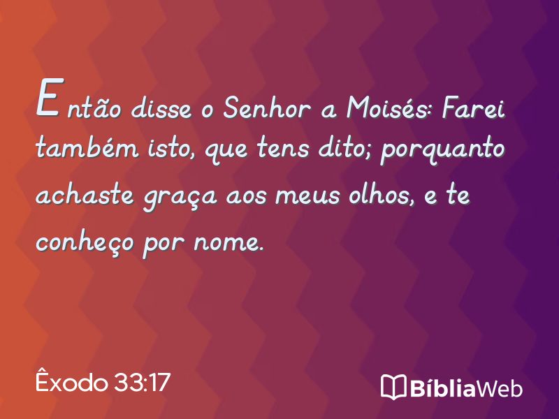 Êxodo 33:17 em imagem para compartilhar