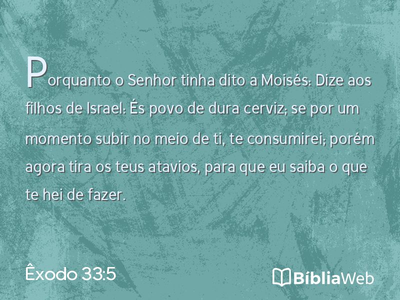 Êxodo 33:5 em imagem para compartilhar