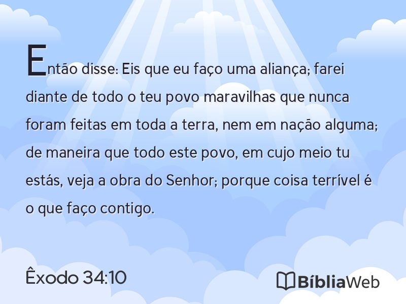 Êxodo 34:10 em imagem para compartilhar