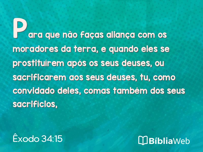 Êxodo 34:15 em imagem para compartilhar