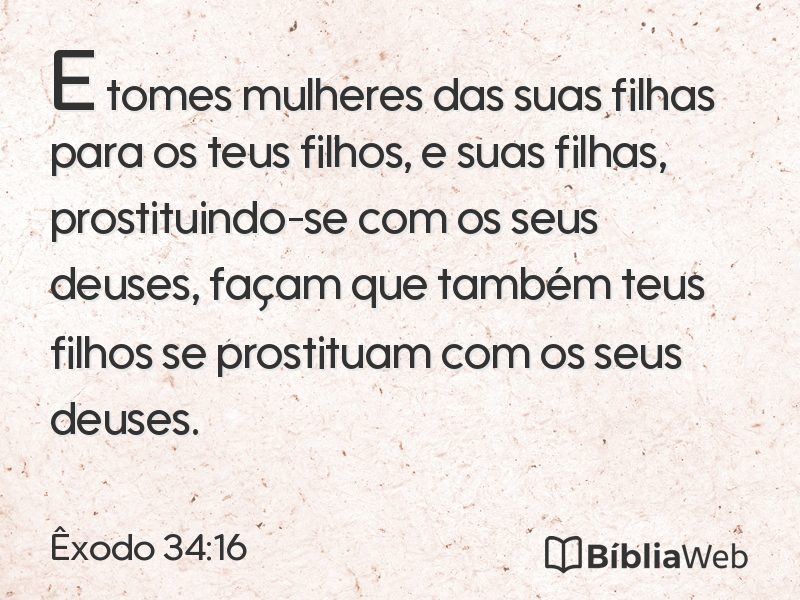 Êxodo 34:16 em imagem para compartilhar