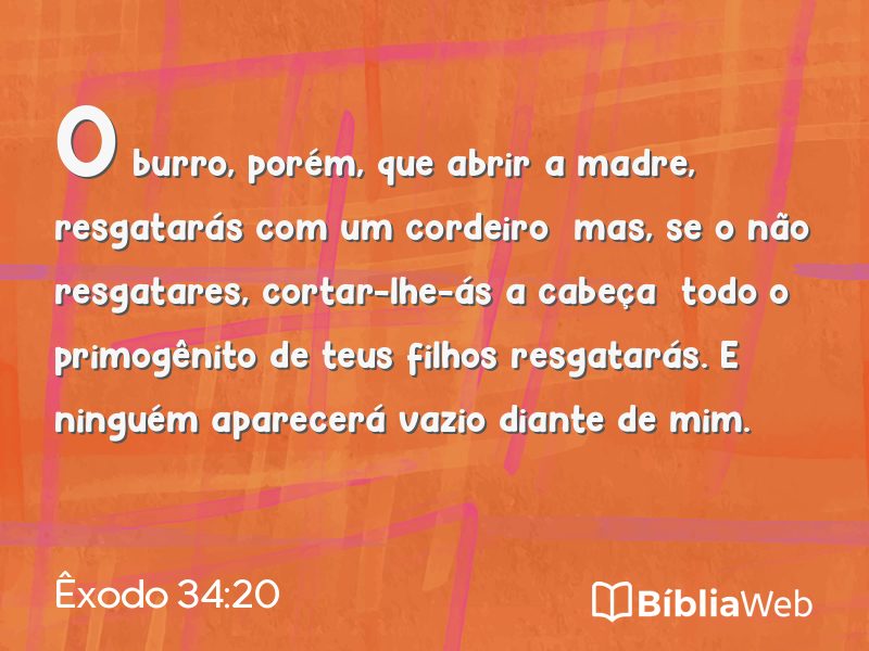 Êxodo 34:20 em imagem para compartilhar