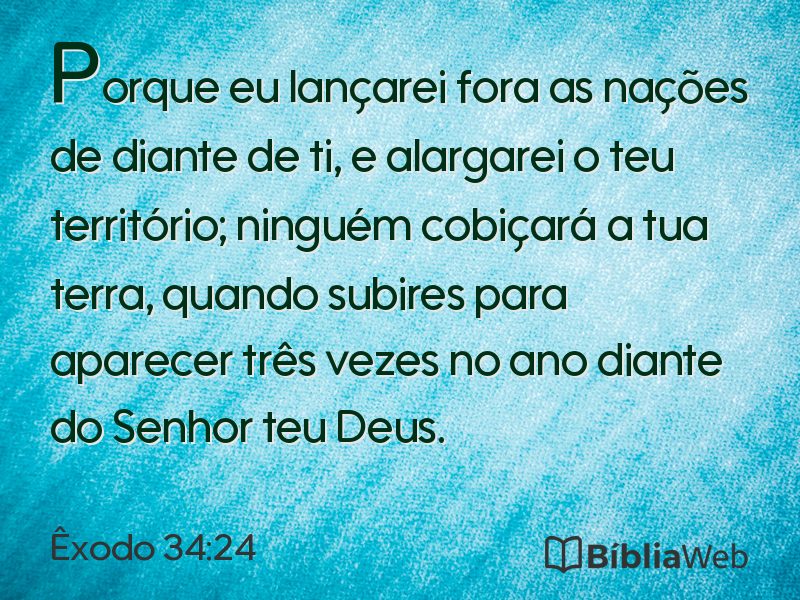 Êxodo 34:24 em imagem para compartilhar