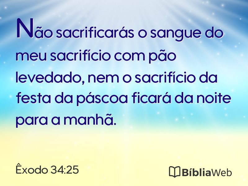 Êxodo 34:25 em imagem para compartilhar