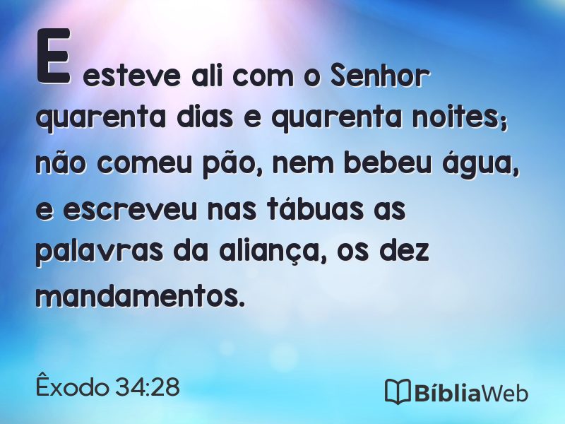 Êxodo 34:28 em imagem para compartilhar