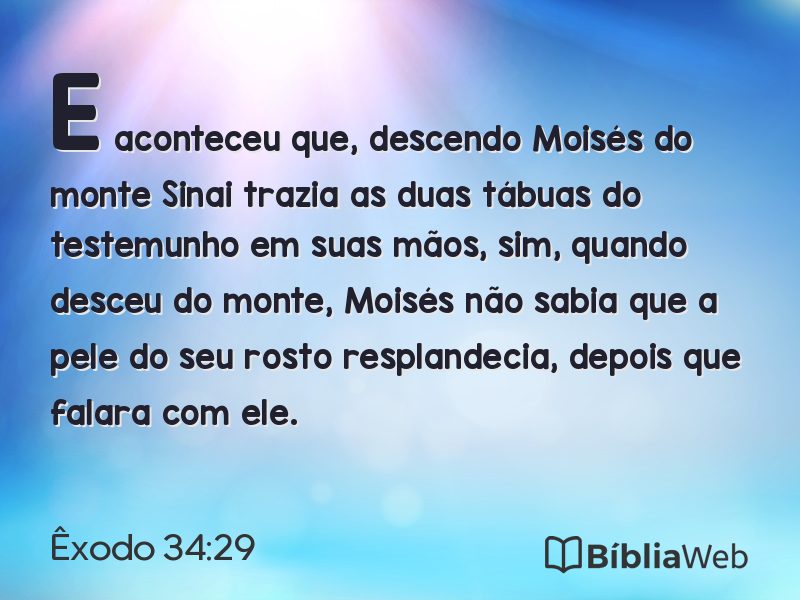 Êxodo 34:29 em imagem para compartilhar
