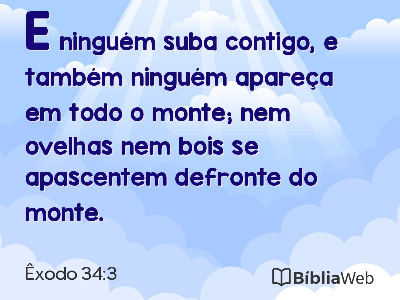 Êxodo 34:3 em imagem para compartilhar
