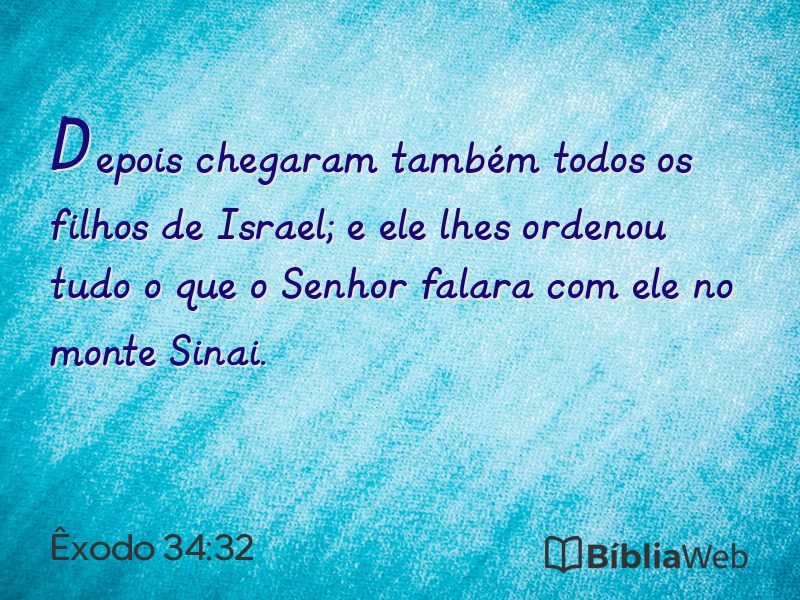 Êxodo 34:32 em imagem para compartilhar