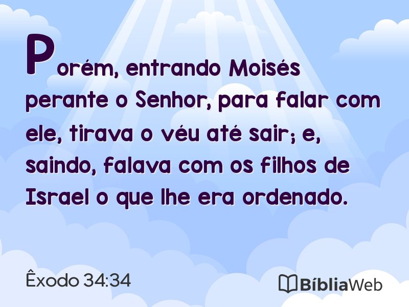 Êxodo 34:34 em imagem para compartilhar