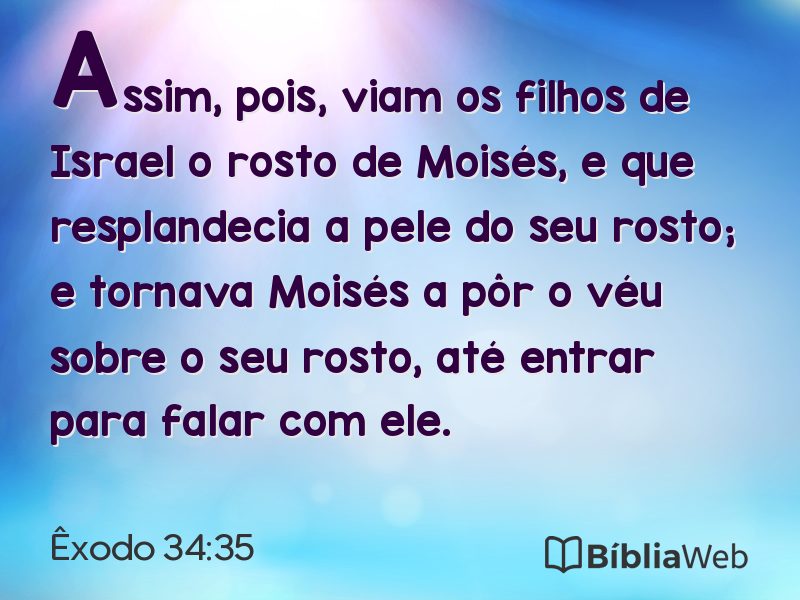 Êxodo 34:35 em imagem para compartilhar